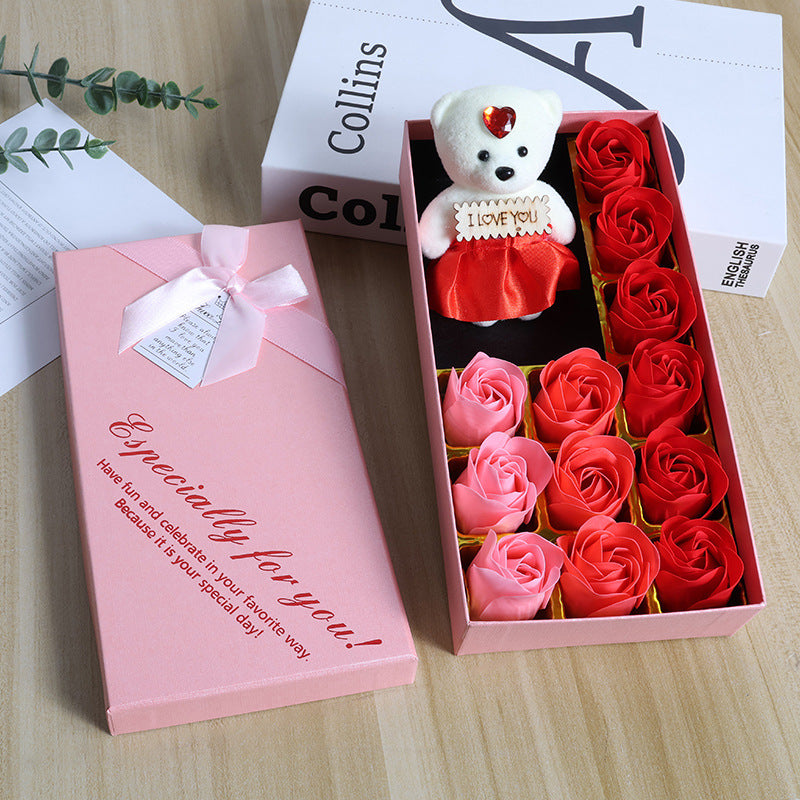 小熊玫瑰香皂花禮盒裝 #C03A