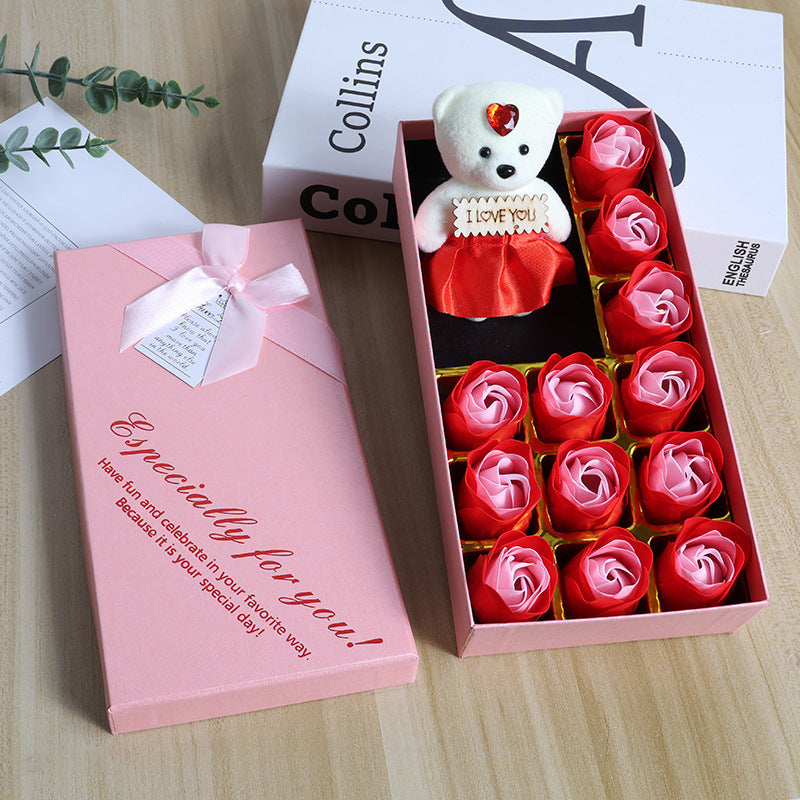 小熊玫瑰香皂花禮盒裝 #C03A