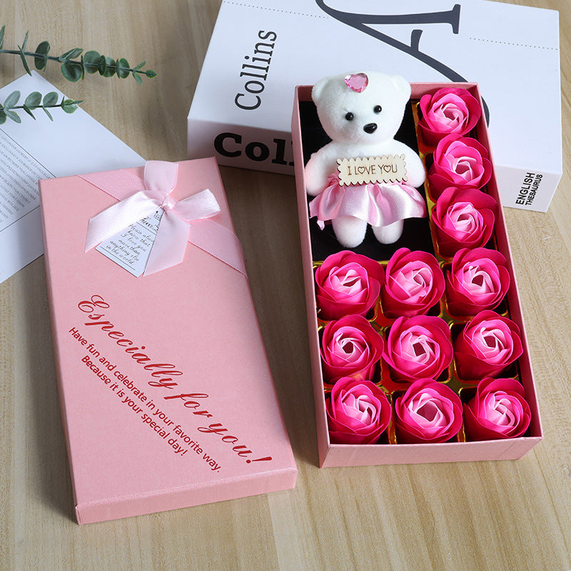 小熊玫瑰香皂花禮盒裝 #C03A