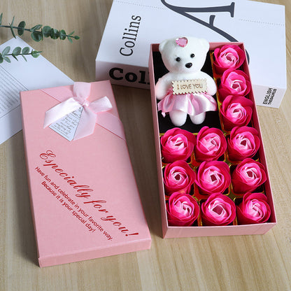 小熊玫瑰香皂花禮盒裝 #C03A