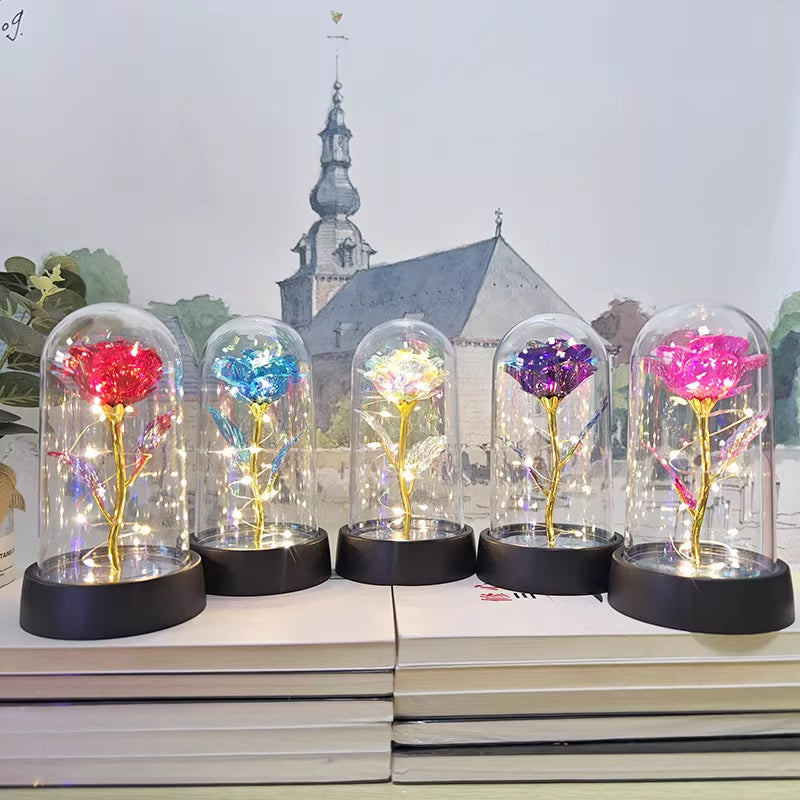 彩金玫瑰花小夜燈 #C08