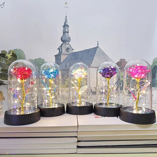 彩金玫瑰花小夜燈 #C08