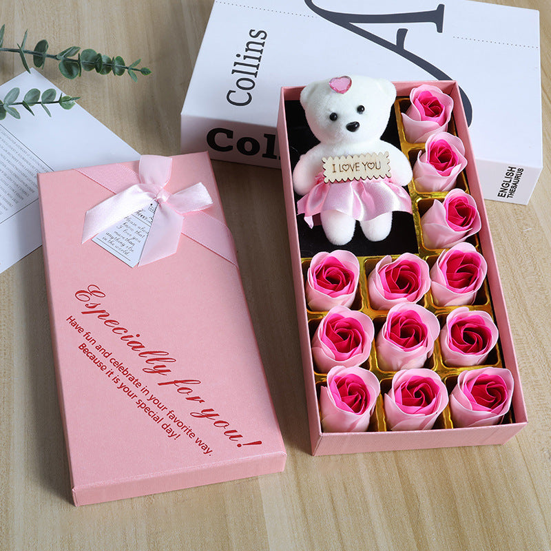 小熊玫瑰香皂花禮盒裝 #C03A