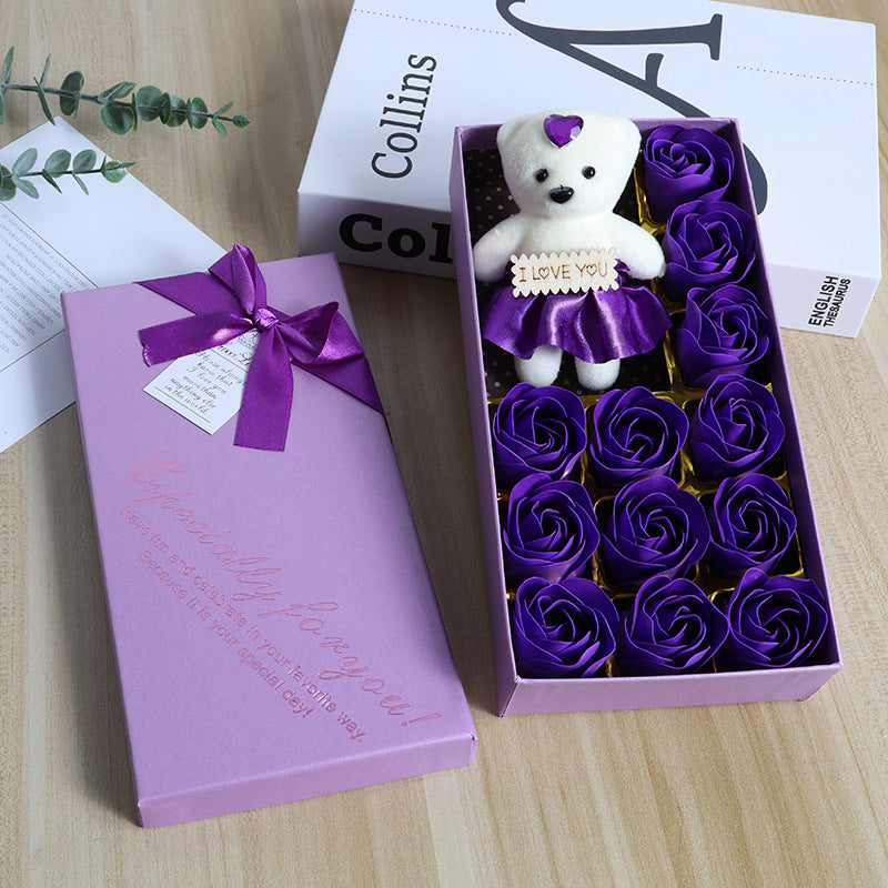 小熊玫瑰香皂花禮盒裝 #C03A