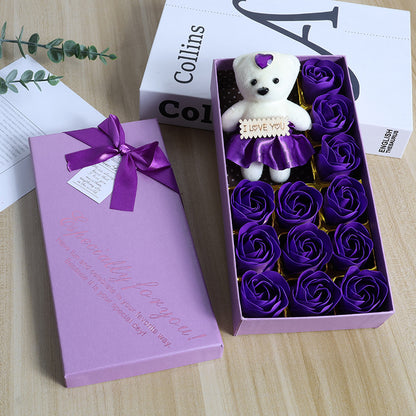 小熊玫瑰香皂花禮盒裝 #C03A