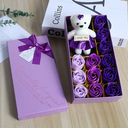 小熊玫瑰香皂花禮盒裝 #C03A