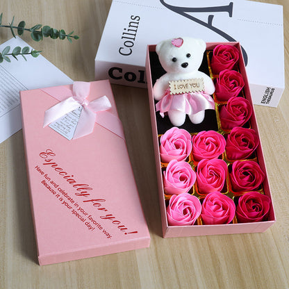 小熊玫瑰香皂花禮盒裝 #C03A