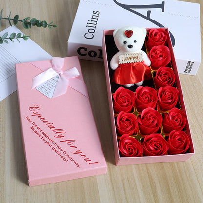小熊玫瑰香皂花禮盒裝 #C03A