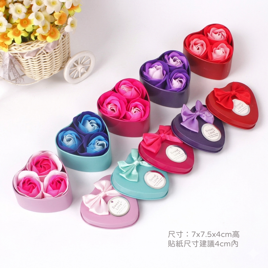 心型玫瑰香皂花 #C02